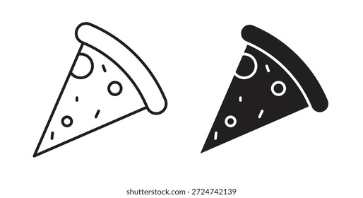 Pizza ícone vetores simples em preto, adequado para projetos