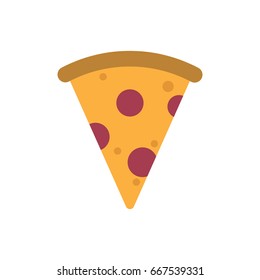 Pizza icon. Slice, flat design vector.