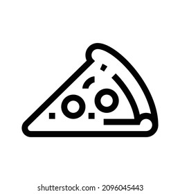 Pizza icon. Pizza slice outline style vector icon. Flat Vector illustration - Vector