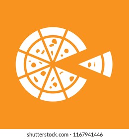 Pizza icon, stock vector illustration, EPS10. 