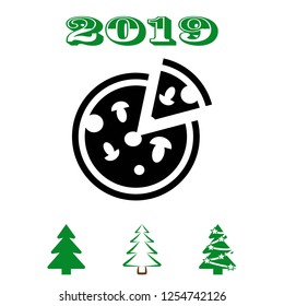 pizza icon stock vector illustration