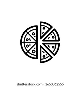 Pizza icon template. Vector illustration