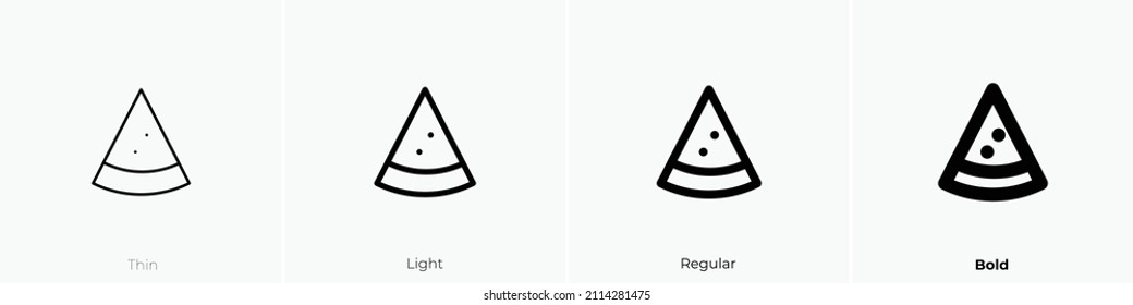 pizza icon. Thin, Light Regular And Bold style design isolated on white background