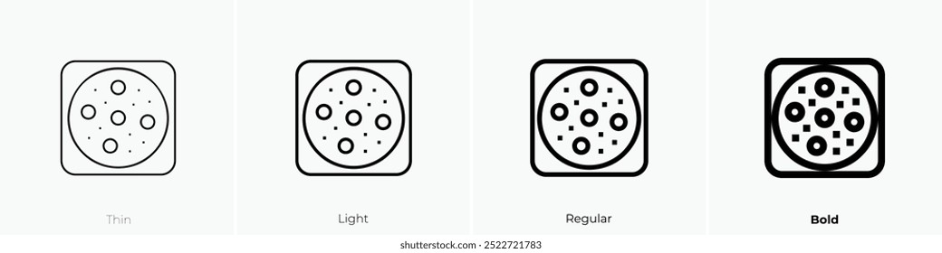 pizza icon. Thin, Light Regular And Bold style design isolated on white background