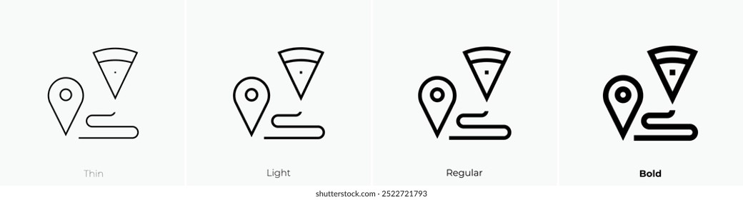 pizza icon. Thin, Light Regular And Bold style design isolated on white background