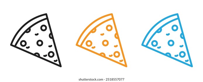 Ícone de pizza Conjunto de ilustrações de linha fina