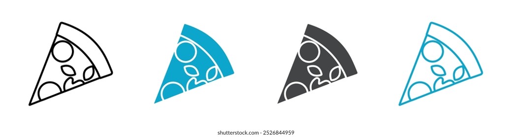 icono de pizza Diseño de Vector de línea delgada