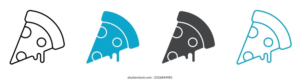 pizza icon Thin line vector design