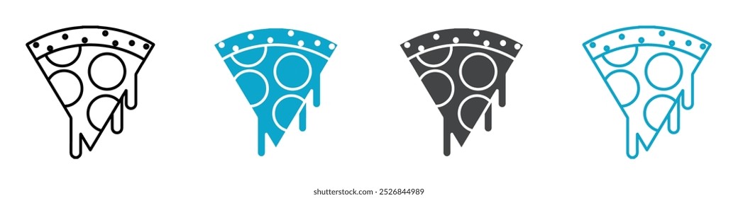 ícone de pizza Projeto de vetor de linha fina