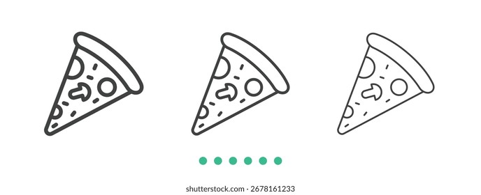 Icono de la pizza. Vector de icono de línea delgada