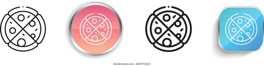 pizza icon. Thin Linear, Regular and Button Style Design Isolated On White Background