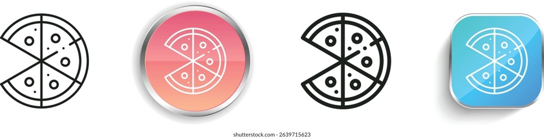 pizza icon. Thin Linear, Regular and Button Style Design Isolated On White Background
