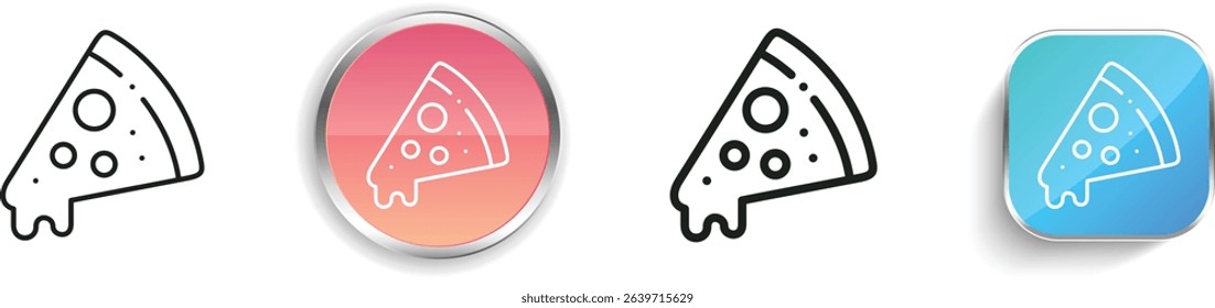 pizza icon. Thin Linear, Regular and Button Style Design Isolated On White Background