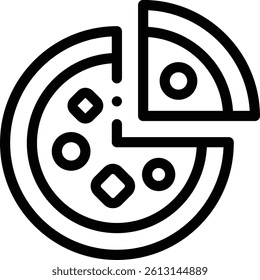 pizza icon. Thin Linear Style Design Isolated On White Background