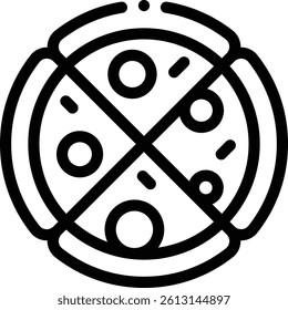pizza icon. Thin Linear Style Design Isolated On White Background