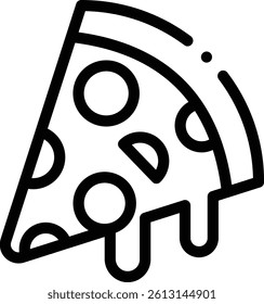 pizza icon. Thin Linear Style Design Isolated On White Background
