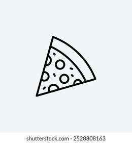Pizza icon in tree different line stroke sizes.