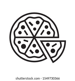 Pizza icon in trendy outline style design. Vector graphic illustration. Suitable for website design, logo, app, and ui. Editable vector stroke. EPS 10.
