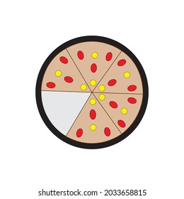 Pizza icon vector with color