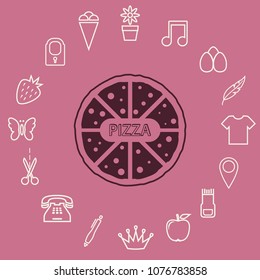 Pizza icon, vector design