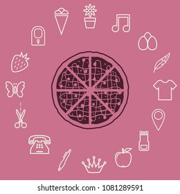 Pizza icon, vector design