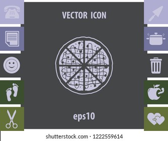 Pizza icon, vector design