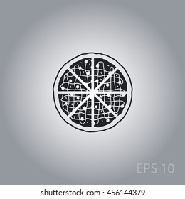 Pizza icon, vector design