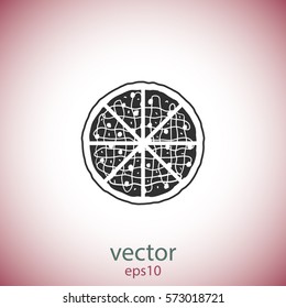 Pizza icon, vector design