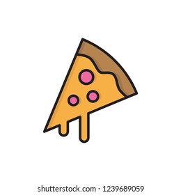 pizza icon vector design. bakery icon with fill outline style