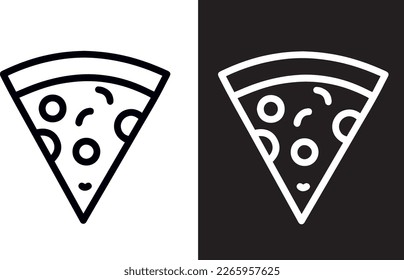 Pizza Icon vector design black and white