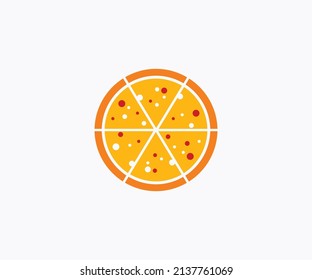 Diseño vectorial de icono de pizza. Pizza, icono vector de comida rápida sobre fondo blanco.