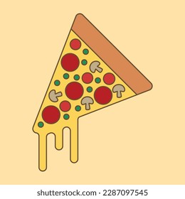 pizza icon vector design illustration artwork. Suitable to use on t-shirt, sticker, mug, etc. 
