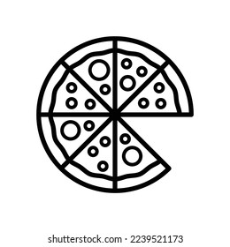 plantilla de diseño de vector de icono de pizza en fondo blanco