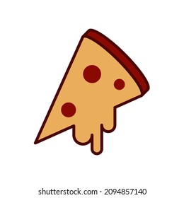 plantillas de diseño de vectores de iconos de pizza blancas en segundo plano