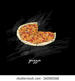 pizza icon vector fast food illustration