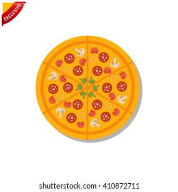 pizza icon, vector fast food sign, isolated italian restaurant symbol