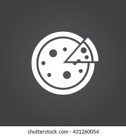 pizza icon vector, fast food solid logo illustration, pictogram isolated on black