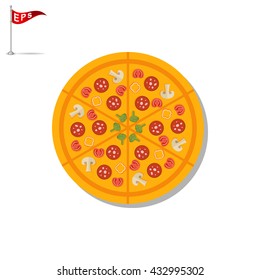 pizza icon, vector fast food sign, isolated italian restaurant symbol