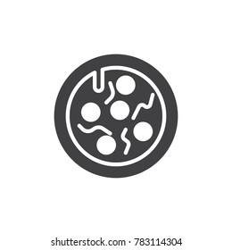 Pizza icon vector, filled flat sign, solid pictogram isolated on white.  Fast food symbol, logo illustration.