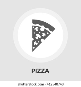 Pizza icon vector. Flat icon isolated on the white background. Editable EPS file. Vector illustration.