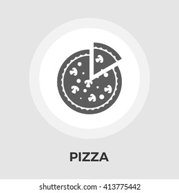 Pizza icon vector. Flat icon isolated on the white background. Editable EPS file. Vector illustration.
