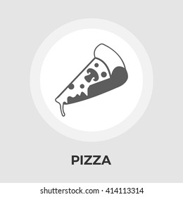 Pizza icon vector. Flat icon isolated on the white background. Editable EPS file. Vector illustration.