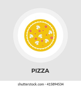 Pizza icon vector. Flat icon isolated on the white background. Editable EPS file. Vector illustration.