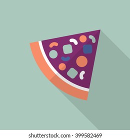 Pizza icon , Vector flat long shadow design.