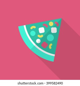 Pizza icon , Vector flat long shadow design.