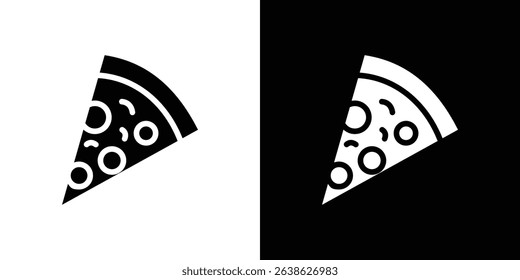Pizza icon Vector in flat style. Collection silhouettes