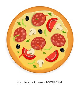 Pizza icon vector illustration.