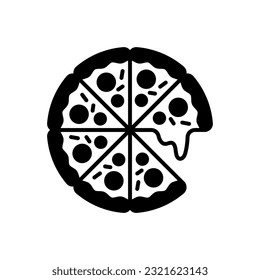 Pizza icon in vector. Illustration