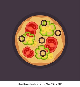 Pizza icon. Vector illustration