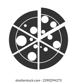 Diseño de ilustraciones vectoriales de iconos de pizza